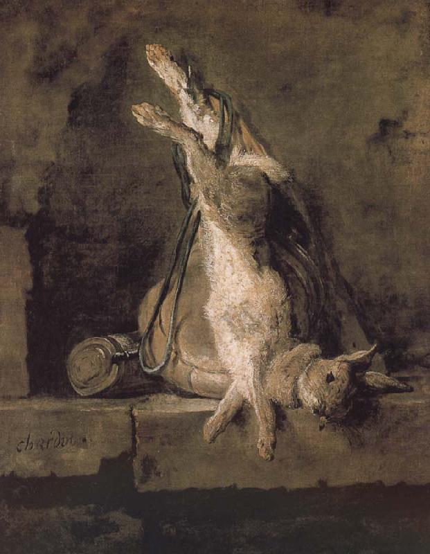 Jean Baptiste Simeon Chardin Hare hunting bags and powder extinguishers oil painting picture